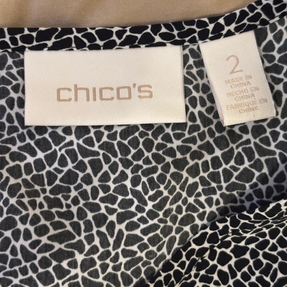 Chico's Black and White Blouse Elegant Top - Picture 2 of 7